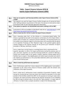 FAQs - Export Finance Scheme (EFS) & Islamic Export Refinance