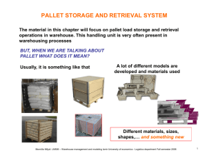 pallet storage and retrieval system