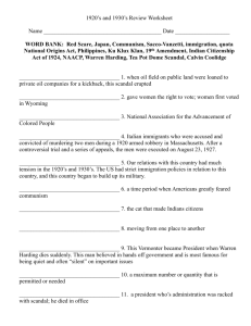 1920's and 1930's Review Worksheet-1