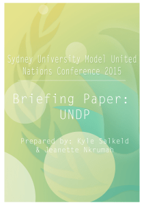 SydMUN 2015 UNDP Briefing Paper