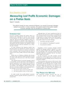 Measuring Lost Profits Economic Damages on a Pretax Basis