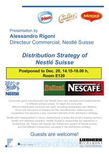 Distribution Strategy of Nestlé Suisse
