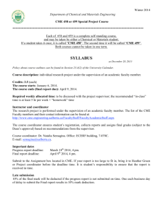 CME 458-459 Winter 14 - Department of Chemical & Materials