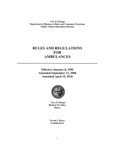 rules and regulations for ambulances