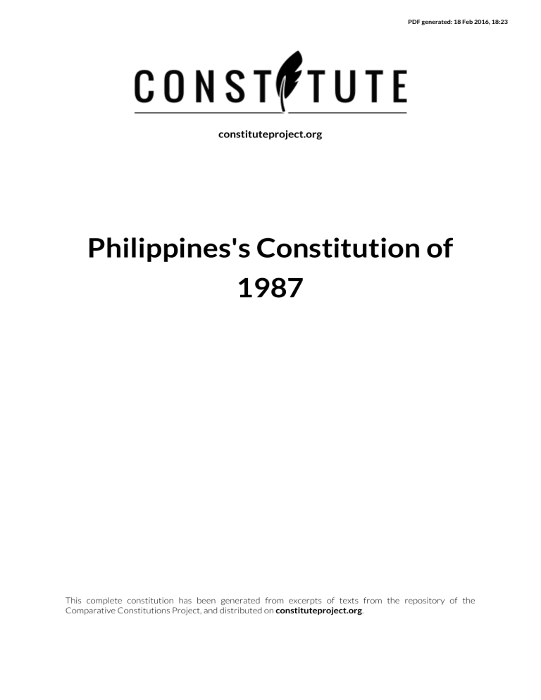 short essay about philippine constitution