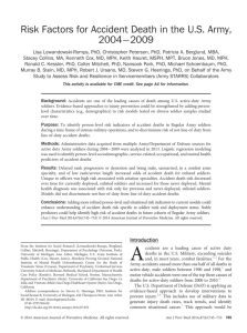 Risk Factors for Accident Death in the U.S. Army, 2004−2009