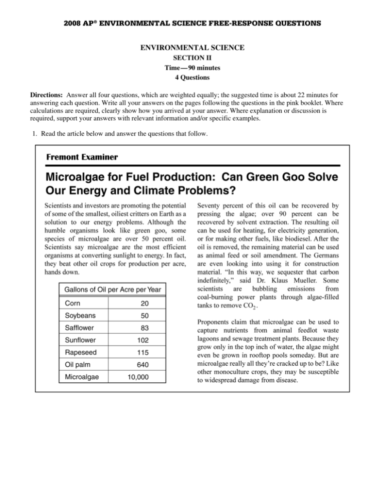 2008 Ap Environmental Science Free