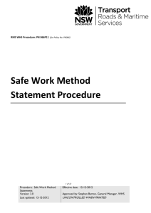 Safe Work Method Statement Procedure