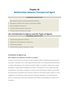 Chapter 18 Relationships between Principal and Agent