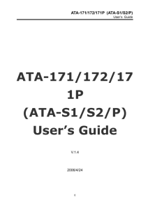 ATA-171/172/17 1P (ATA-S1/S2/P) User's Guide