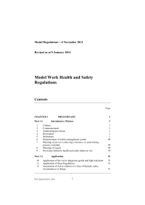 Model Work Health and Safety Regulations