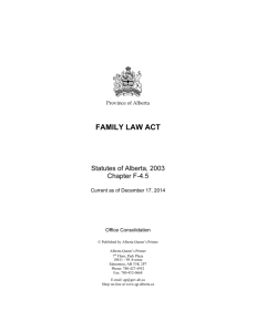 Family Law Act - Alberta Queen's Printer