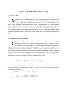 Chapter II. Mean-Variance Portfolio Choice