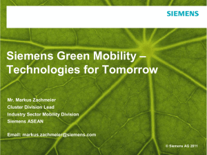 Siemens Green Mobility – Technologies for Tomorrow