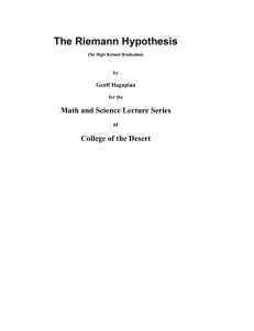 The Riemann Hypothesis