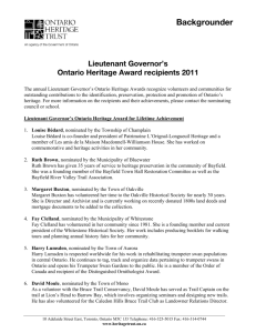 Ontario Heritage Award