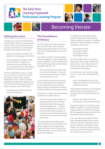 Becoming literate - Early Childhood Australia
