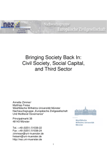 Bringing Society Back In: Civil Society, Social Capital, and Third Sector