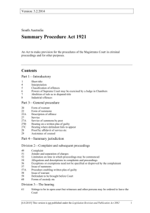 Summary Procedure Act 1921 - South Australian Legislation