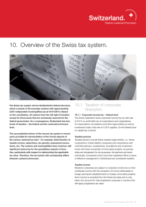 10. Overview of the Swiss tax system.