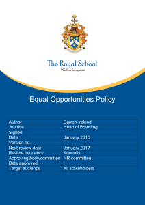 Equal Opportunity - The Royal School Wolverhampton
