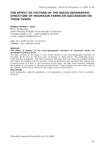 the effect of factors of the socio-geographic structure of mountain