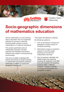 Socio-geographic dimensions of mathematics education