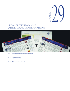 Chapter 29 Legal Sufficiency and Other Legal Considerations