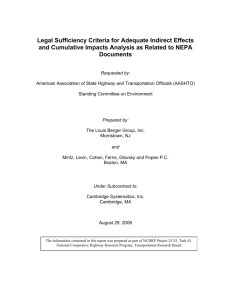 Legal Sufficiency Criteria for Adequate Indirect Effects and