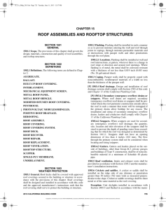 Chapter 15 - Roof Assemblies and Rooftop Structures