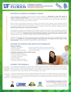 FORENSIC SCIENCE DISTANCE EDUCATION PROGRAMS