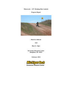 Motorcycle – ATV Braking Data Analysis Progress Report Mark D