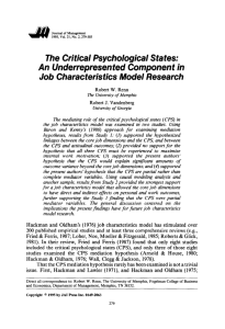 The Critical Psychological States: An Underrepresented Component