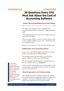 30 Questions Every CFO Must Ask About the Cost of Accounting