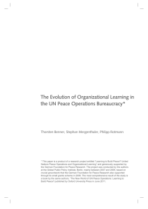 The Evolution of Organizational Learning in the UN Peace