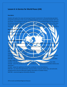 Lesson 6: In Service for World Peace (UN)