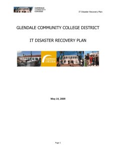 Glendale Community College District IT Disaster