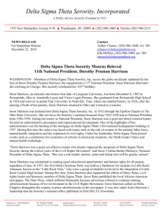 Delta Sigma Theta Sorority Mourns Beloved 11th National President