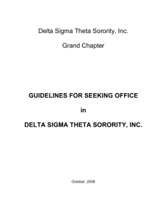 Delta Sigma Theta Sorority, Inc. Grand Chapter GUIDELINES FOR