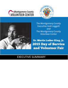 MLK Day of Service 2015 Report - Montgomery County Volunteer