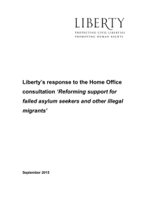 Liberty's response to the Home Office consultation 'Reforming