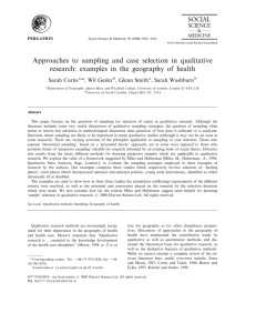 Approaches to sampling and case selection in qualitative research