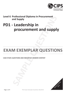 Level 6 Professional Diploma in Procurement and Supply PD1