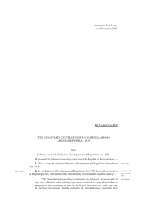 the industries (development and regulation) amendment bill, 2015