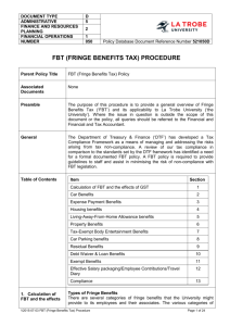 FBT (Fringe Benefits Tax) Procedure