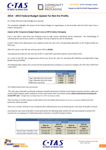 CTAS Federal Budget Update 2014-15