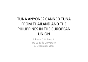 tuna anyone? canned tuna from thailand and the philippines in the