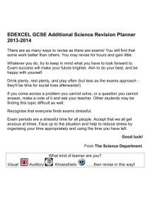 EDEXCEL GCSE Additional Science Revision Planner 2013-2014