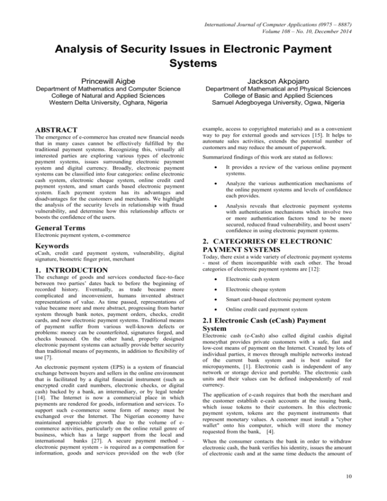 analysis-of-security-issues-in-electronic-payment-systems