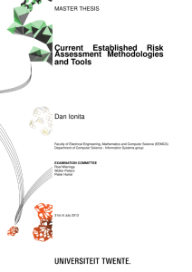 Current Established Risk Assessment Methodologies and Tools